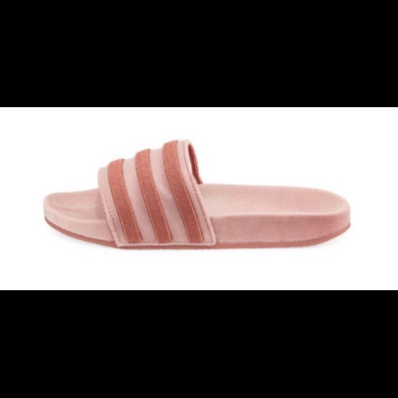 adidas raw pink slides